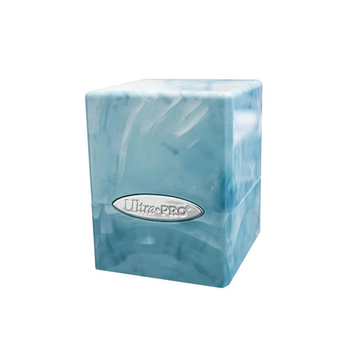 Ultra PRO Marble Satin Cube Deck Box - Light Blue / White