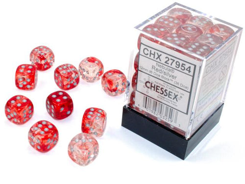 Nebula™ – 12mm d6 Red/silver Luminary Dice Block™