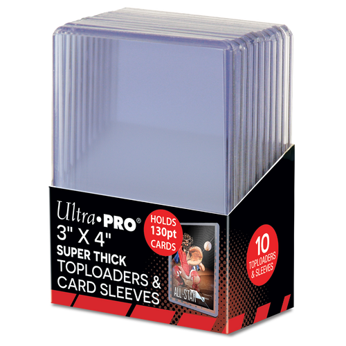 Ultra PRO 3" X 4" Super Thick 130PT Toploader with Thick Penny Sleeves (10)