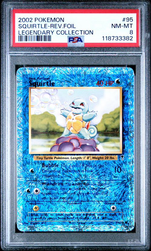 Squirtle Rev Holo #95 Legendary Collection Pokemon 2002 PSA 8