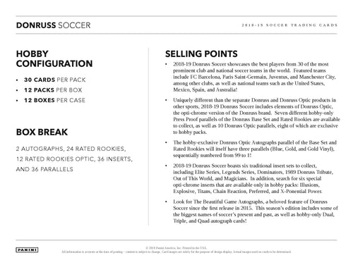Panini Donruss Soccer 2018/19 - Hobby Box