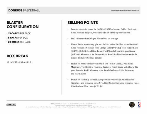 Panini Donruss NBA Basketball 2024/25 - Blaster Box