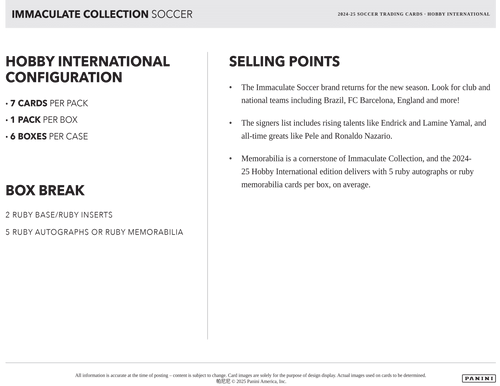 Panini Immaculate Soccer 2024/25 - International Hobby Box