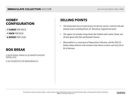 Panini Immaculate Soccer 2024/25 - Hobby Box