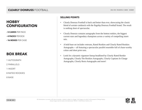 Panini Clearly Donruss Football 2024 - Hobby Box