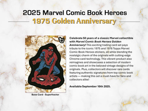 Topps Marvel Comic Book Heroes 1975 Golden Anniversary 2025 - Hobby Box