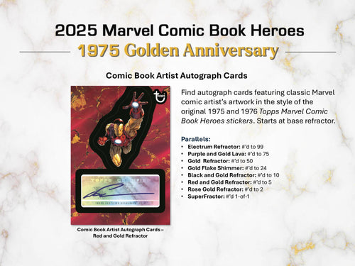 Topps Marvel Comic Book Heroes 1975 Golden Anniversary 2025 - Hobby Box