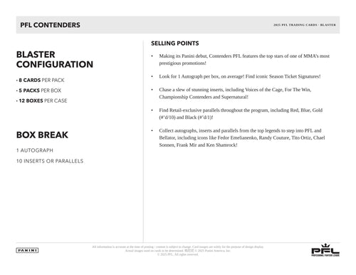 Panini Contenders Professional Fighters League 2025 - Blaster Box