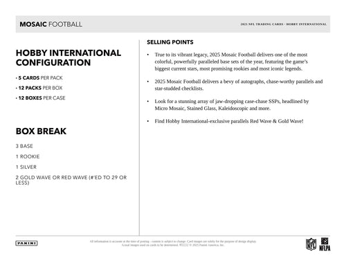 Panini Mosaic Football 2025 - International Hobby Box