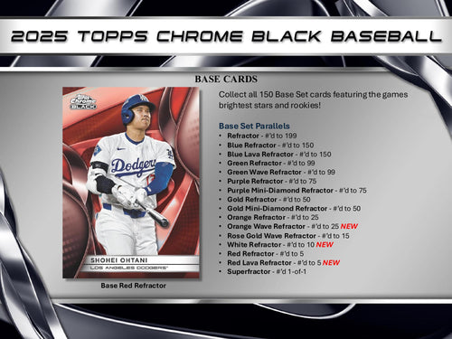 Topps Chrome Black Baseball 2025 - Hobby Box