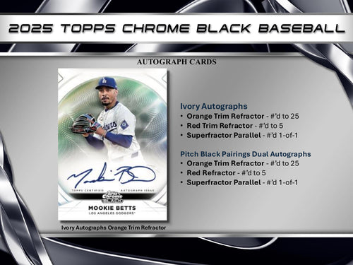 Topps Chrome Black Baseball 2025 - Hobby Box