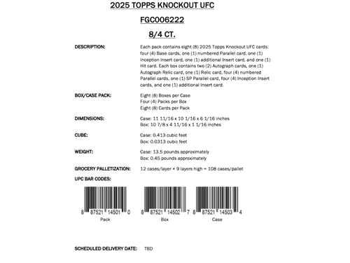Topps UFC Knockout 2025 - Hobby Box