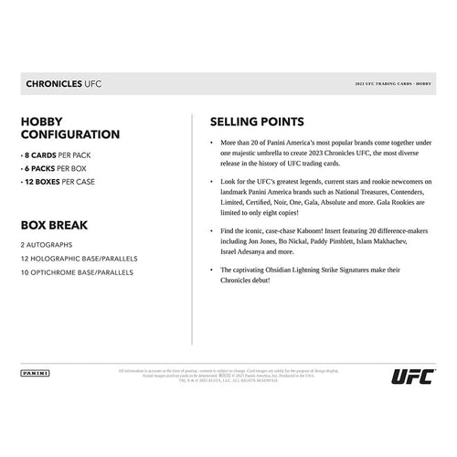 MMA Panini Chronicles UFC 2023 - Hobby Box