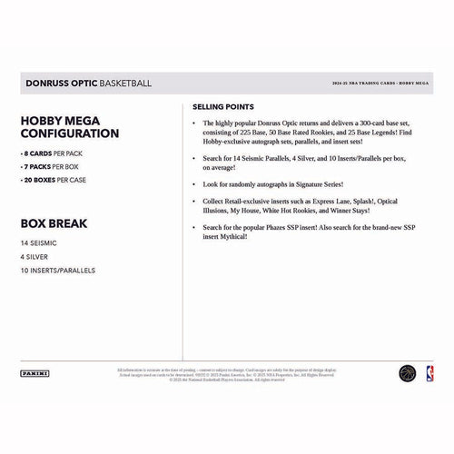 Panini Donruss Optic Basketball 2024/25 - Hobby Mega Box