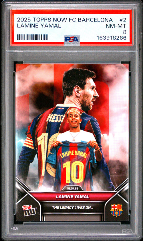 Lamine Yamal #2 Topps Now Fc Barcelona 2025-2026 PSA 8