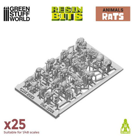 Green Stuff World: 3D Printed Set - Animals - Small Rats