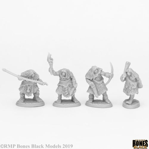Reaper Bones - Black Bear Tibe Cavemen (4 Stk)