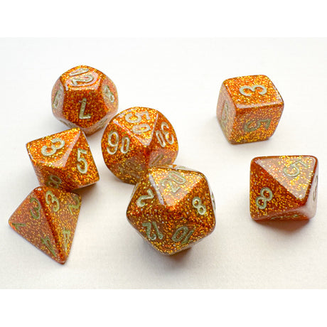 Glitter™ – Mini-Polyhedral Gold w/silver 7-Die Set