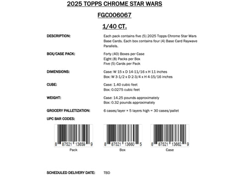 Topps Chrome Star Wars 2025 - Value Box