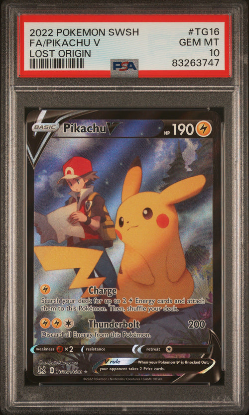 Pikachu V #TG16 Lost Origin Pokemon Sword & Shield 2022 PSA 10