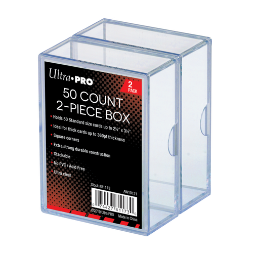Ultra PRO 2-Piece 50 Count Clear Card Storage Box (2-pack)