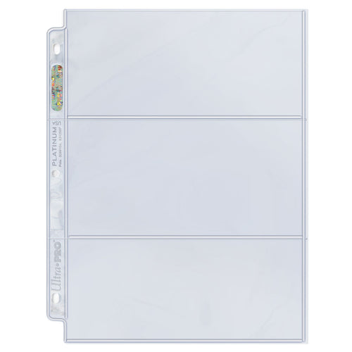 Ultra PRO 3-Pocket Platinum Page with 3.5" X 7.5" Pockets (100)