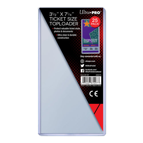 Ultra PRO 3.5" X 7.25" Ticket Toploader (25)