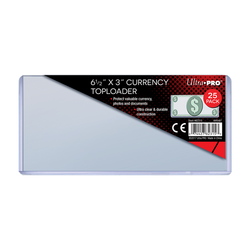 Ultra PRO 6.5" X 3" Currency Toploader (25)