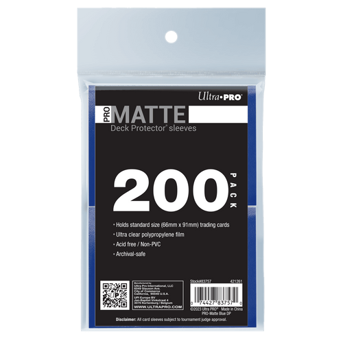 Ultra PRO PRO-Matte Standard Deck Protector Sleeves Bundle - Blue (200)