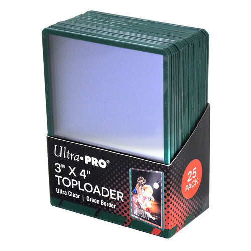 Ultra PRO 3" X 4" Green Border Toploader (25)