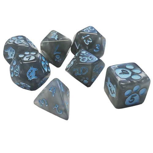 Kitten Polyhedral Dice Grey 7-Die Set