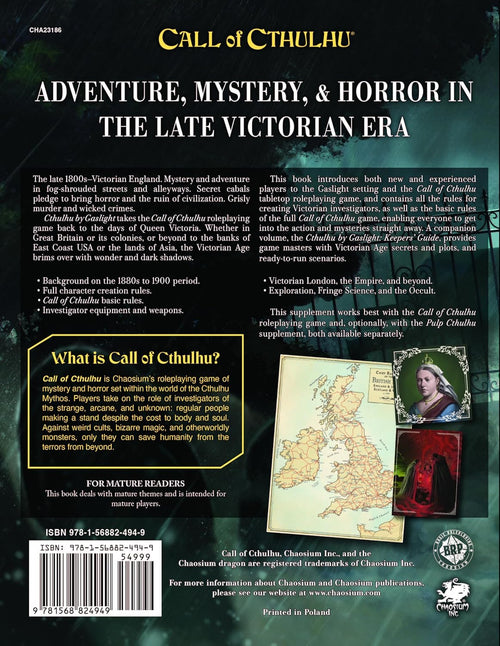 Call of Cthulhu RPG: Cthulhu by Gaslight - Investigator's Guide (Eng)