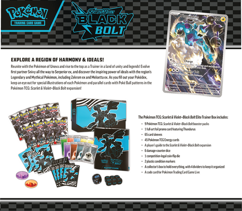 Pokemon Scarlet & Violet 10.5 - Black Bolt - Elite Trainer Box Zekrom
