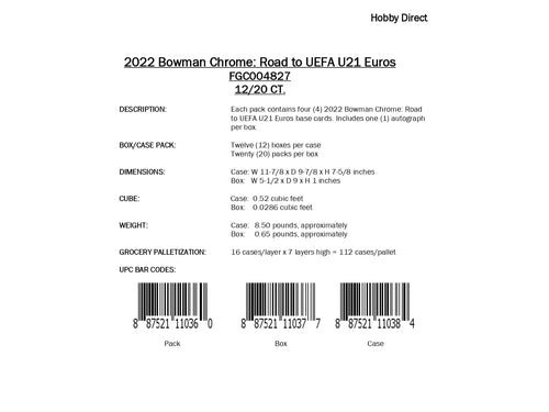 Topps Bowman Chrome U21 EURO 2023 - Hobby Box