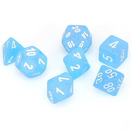 Frosted™ – Mini-Polyhedral Caribbean w/blue 7-Die Set