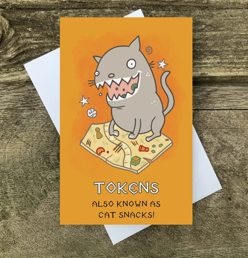 Postkort: Tokens - Also Known as Cat Snacks (med kuvert)