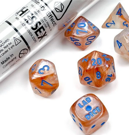 Borealis™ – Polyhedral Rose Gold/Light Blue Luminary 7-Die Set