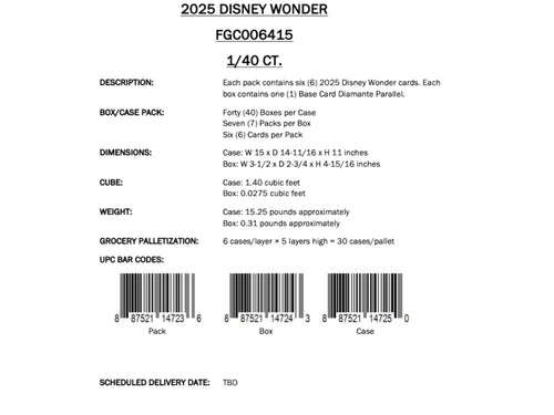 Topps Disney Wonder 2025 - Value Box