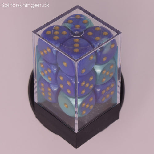 Gemini™ – 16mm d6 Blue-Teal w/gold Dice Block