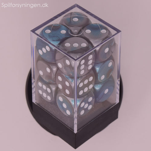 Gemini™ – 16mm d6 Steel-Teal w/white Dice Block