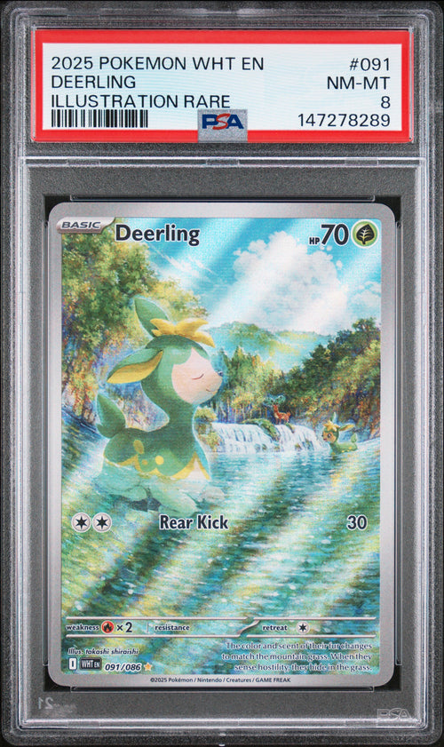 Deerling #091 Illustration Rare Pokemon Wht En-white Flare 2025 PSA 8