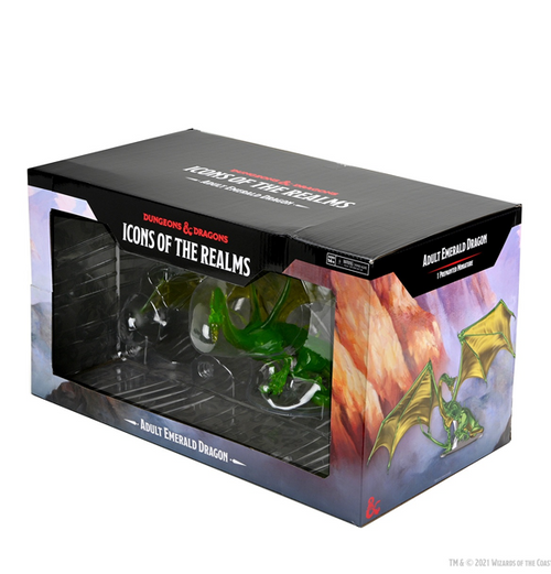 Dungeons & Dragons: 5th Ed. - Icons of the Realms: Adult Emerald Dragon - Premium Figure