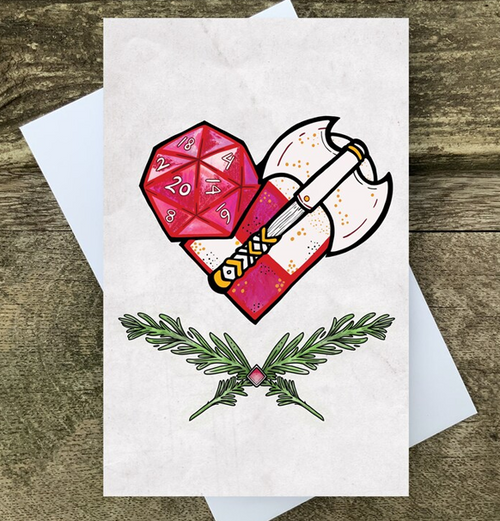 Julekort: Dice Heart (med kuvert)