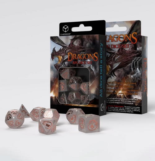 Dragons: Polyhedral Dice Set - Quartz