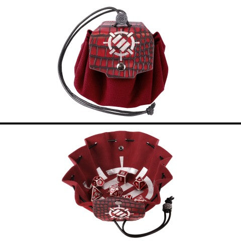 Enhance Metal Dice Set with Dice Bag (Collectors Edition Red) (Polyhedral Set)