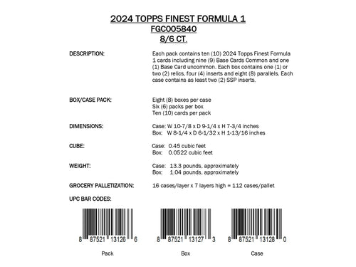 Topps Finest Formula 1 2024 - Hobby Box