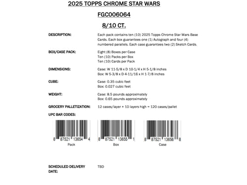 Topps Chrome Star Wars 2025 - Hobby Box
