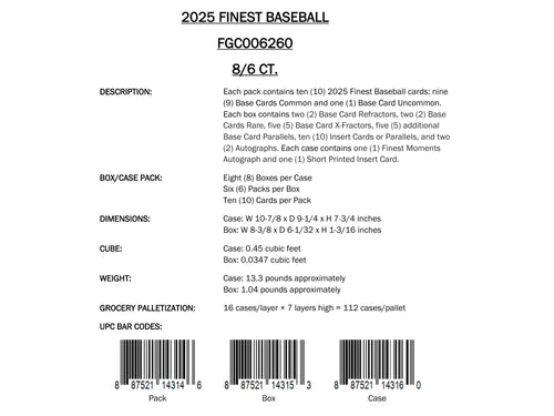 Topps Finest Baseball 2025 - Hobby Box