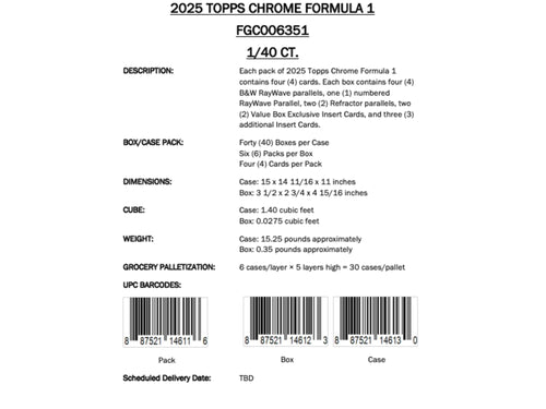 Topps Chrome Formula 1 2025 - Value Box