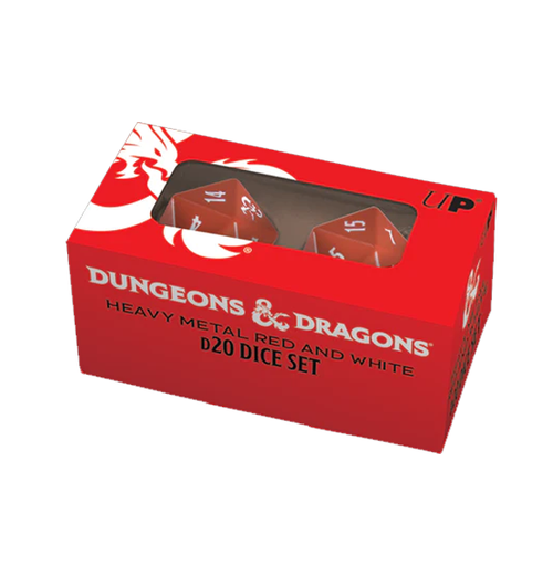 Ultra PRO Dungeons & Dragons Heavy Metal D20 Dice Set - Red and White